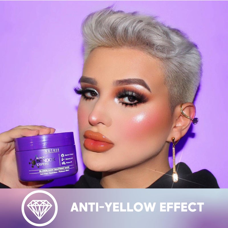 Nutree Professional BLONDE BONDOX HAIR TREATMENT 8.8 oz Purple Hair Mask for Blondes | Almond Oil Hair Repair Moisturizer Thermal Mask | Results for up to 1-3 months | Formaldehyde-Free & Cruelty-Free - Image 5