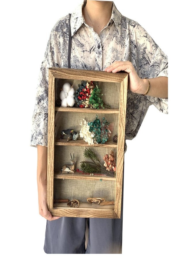 وان ليان إطار صندوق الظل من وانليان مع أكريليك 11x16 بوصة، صندوق عرض خشبي مع 3 أرفف قابلة للفصل وظهر من الكتان، إطار صور عميق مثبت على الحائط للصور التذكارية (مكربن) - Image 2