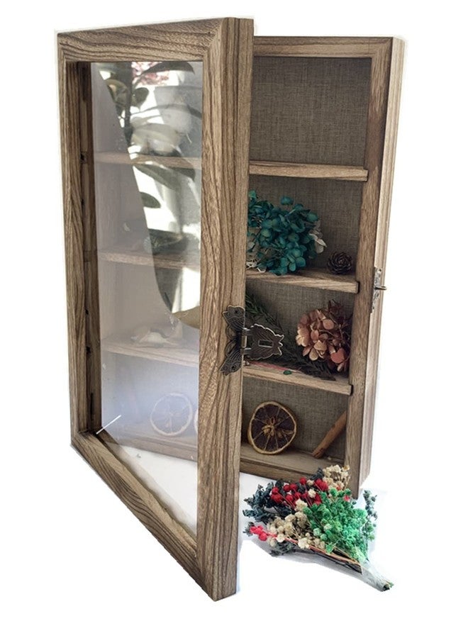 وان ليان إطار صندوق الظل من وانليان مع أكريليك 11x16 بوصة، صندوق عرض خشبي مع 3 أرفف قابلة للفصل وظهر من الكتان، إطار صور عميق مثبت على الحائط للصور التذكارية (مكربن) - Image 1