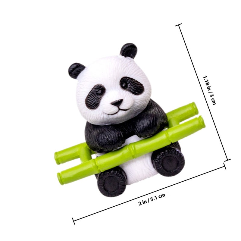 8pcs Small Panda Statues Flowerpot Bonsai Panda Crafts Garden Panda Figurines Cake Panda Toppers - Image 2
