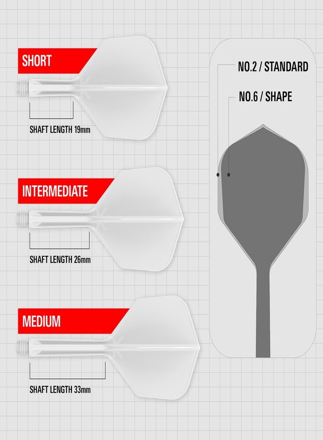 تارجت دارتس ريش وأعمدة سهام Target Darts K Flex المتكاملة، رقم 6 أبيض (قصير) | عبوة من 3 قطع K-Flex - رقم 6، ريشة وعمود سهام Kflex مصبوبة بالكامل في قطعة واحدة | ملحقات سهام احترافية - Image 3