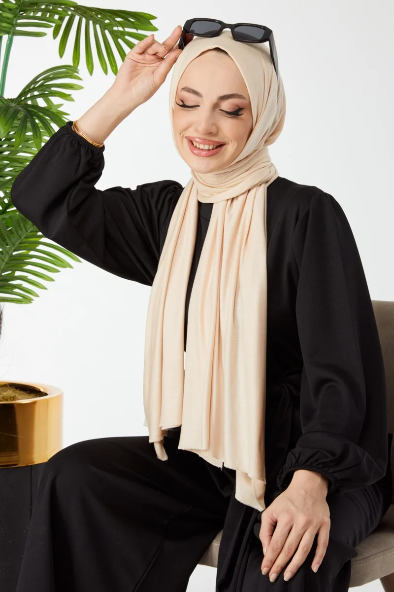 Tofisa 23353-CREAM Combed Cotton Shawl