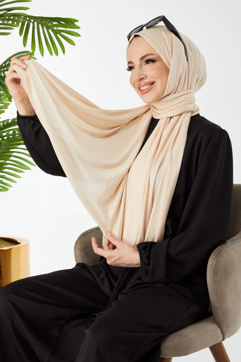 Tofisa 23353-CREAM Combed Cotton Shawl