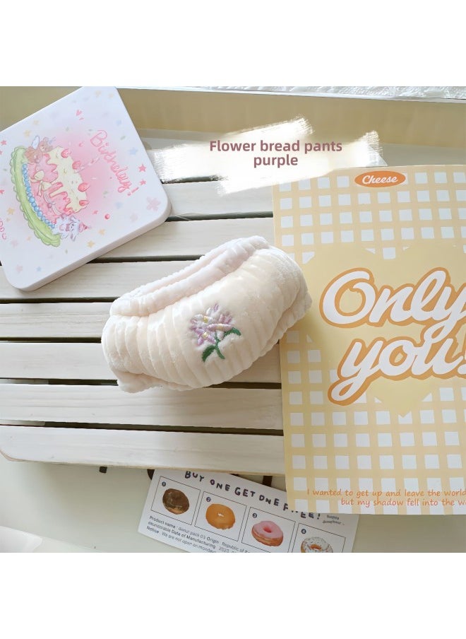 Clothes Only] Labubu Doll Clothes 17cm Labubu Baby Clothes Year And Sweatshirt Crawling Clothes Jeans-Specifications:10cm-Color:Flowery Bread Pants Purple  - Image 1