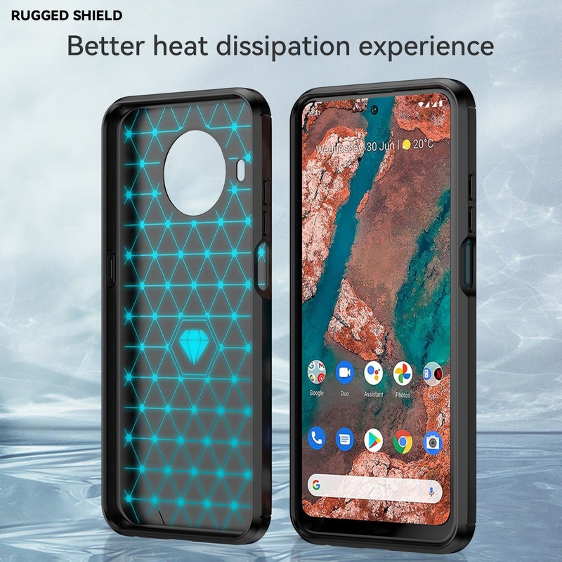 HuHa Case Cover For Nokia X10 / X20 Brushed Texture Carbon Fiber TPU Phone Case(Black) - Image 2