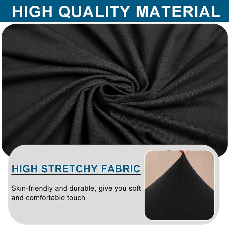 WOMACO غطاء كرسي نادي وومكو 2 قطعة مطبوع قابل للتمدد مع غطاء وسادة لكرسي دائري دوار مع قاعدة مرنة لحماية الأثاث لتولستا 1 أسود - Image 3