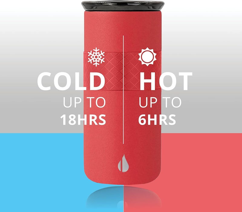 Elemental Artisan Insulated Tumbler, Triple Wall Coffee Travel Mug, Reusable Stainless Steel Coffee Tumbler with Ceramic Lid, Thermal Coffee Cups for Hot (6 Hrs) & Cold (18 Hrs), 16oz - Red - Image 5