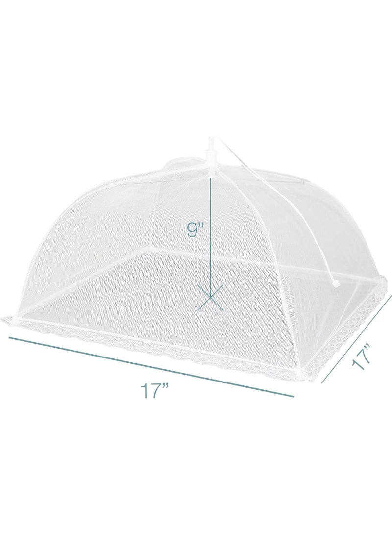 (3 Pack) Large and Tall 17x17 Pop-Up Mesh Food Covers Tent Umbrella for Outdoors, Screen Tents, Parties Picnics, BBQs, Reusable and Collapsible - Image 5