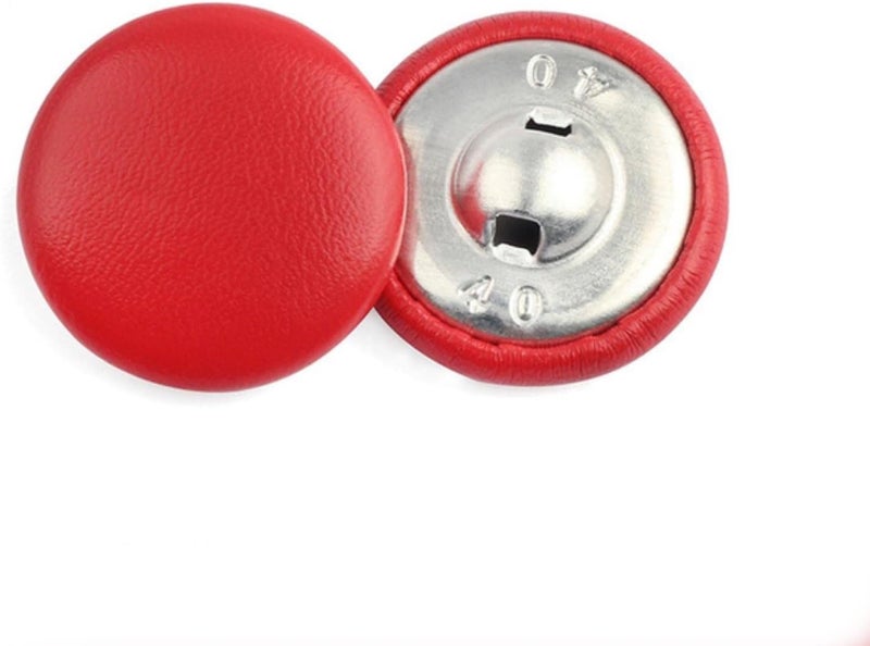 Coat Buttons,Replacement Snap Buttons,30 Pcs 11-32mm Leather Bag Buttons DIY Sewing Clothing Accessories Windbreaker Coat Sofa Soft Button-Red,25mm (Color : Red, Size : 28mm) - Image 1