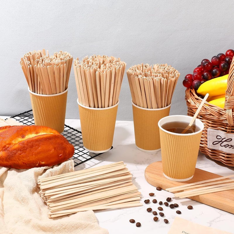 TerraToss Coffee Stirrer [1000 Pcs, 140mm] | Premium Wooden Stirrer Sticks | Disposable Stirrers for Tea & Drinks (1000) - Image 4