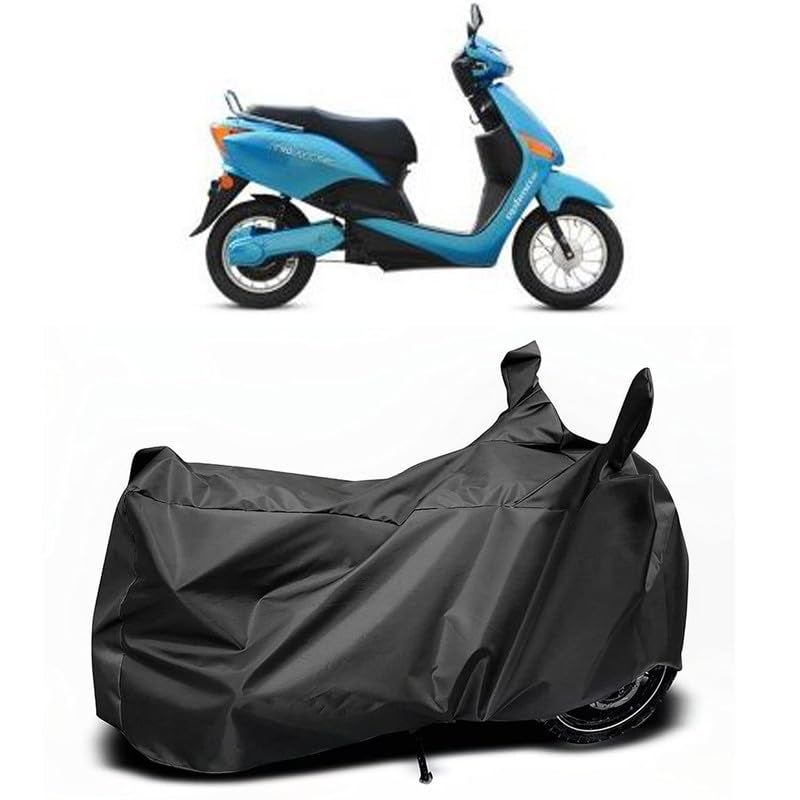 MADAFIYA Waterproof Two Wheeler Cover for Hero Electric Optima Plus Bike All Season Protection Bike Cover for Rain & Sun (Black) - Image 1