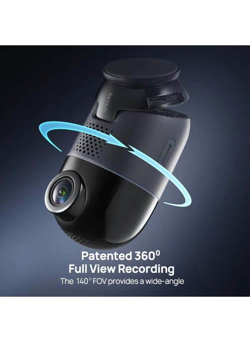 70mai Dash Cam 4K Omni,Front and Rear 4K+1080P Starvis 2,360°Degree Dash Cams for Cars with 24H Parking Mode,4K 60FPS,Voice Control,Night Vision,Motion Detection,GPS WiFi 6,APP Control,4G LTE Connectivity Compatible - Image 2
