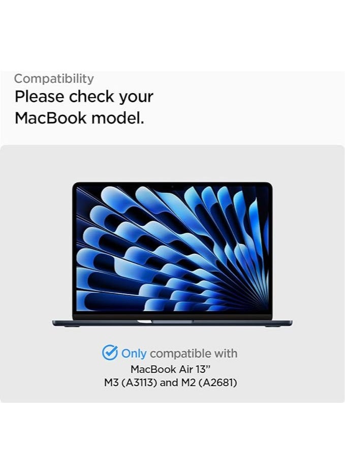 Spigen - Urban Fit for MacBook Air 13 inch Case Cover M4 A3240 (2025) / M3 A3113 (2024) / M2 A2681(2022) Protective Hard Shell Premium Fabric Case 13.6 inch- Black - Image 1