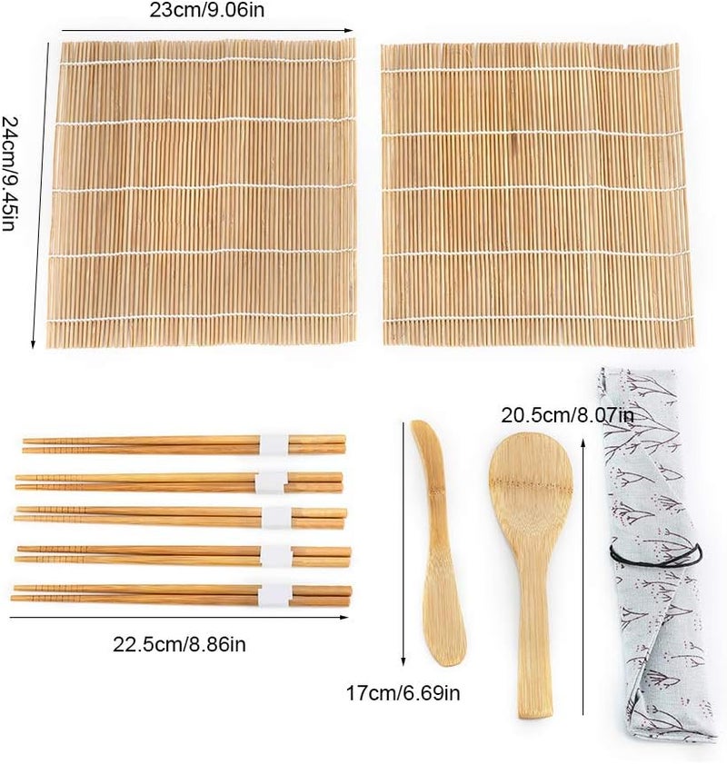 klarako Sushi Making Kit Sushi Maker for Beginners Includes Rolling Mat, Chopsticks, Paddle, Spreader - Image 2