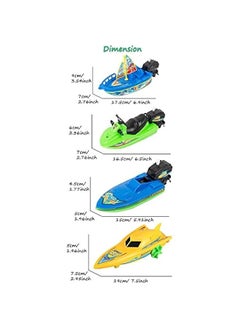 Generic Wind-up Ship Toy, Windup Pull and Go Yacht Water Toy Sailing Ship Toy Jet Ski Toy Motorboat Pool Toy Speed Boat Sailboat Tub Toy Floating Toy (All)  - Image 3