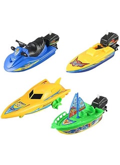 Generic Wind-up Ship Toy, Windup Pull and Go Yacht Water Toy Sailing Ship Toy Jet Ski Toy Motorboat Pool Toy Speed Boat Sailboat Tub Toy Floating Toy (All)  - Image 1