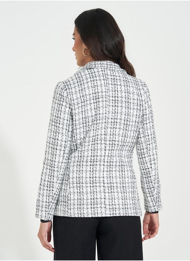 Regular Fit Double Breasted Tweed Blazer