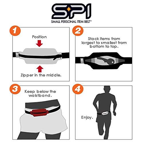 SPIbelt Running Belt for Women Men, Phone Holder for Running, Running Fanny Pack, Holder for Phone, Running Waist Pack, Adjustable Waist, [Fits All Phones]. Black with Turquoise Zipper - Image 5