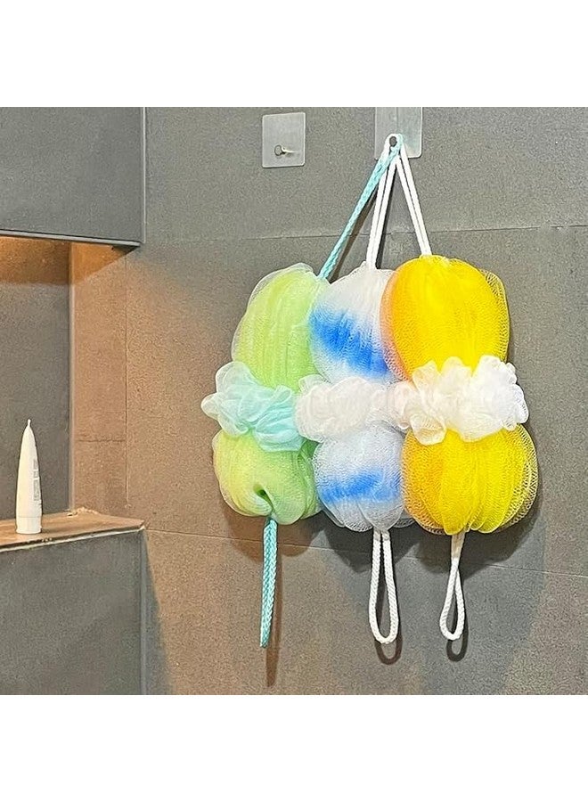 Clickswift Exfoliating Stretchable Mesh Bath Loofahs Body Back Scrubber Sponge Dense Foaming Foam And Spread Body Bath Shower Sponge for Men & Women Multicolor 5 Pcs - Image 4