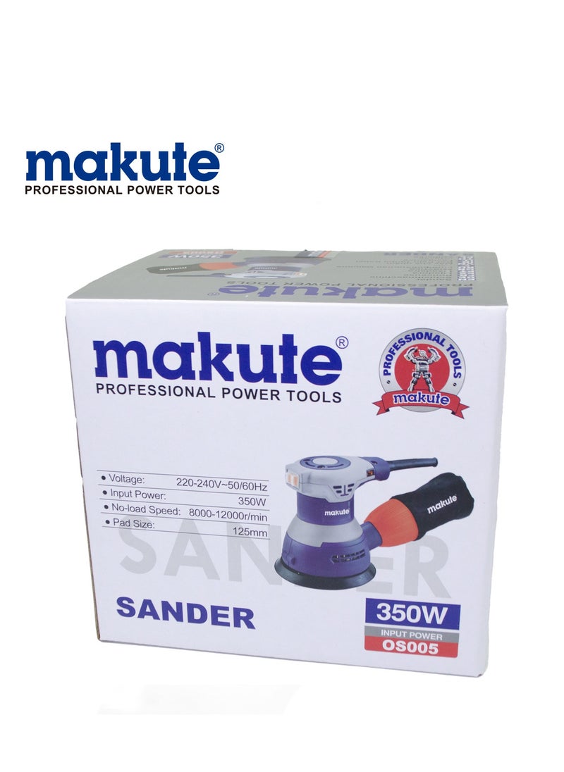 makute - High-Performance 350W Orbital Sander with Efficient Ideal For Paint/Varnish/Cleaning Glass/Removing Rust OS005 - Image 1