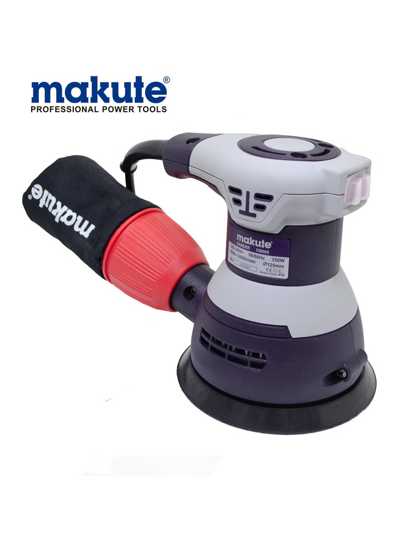 makute - High-Performance 350W Orbital Sander with Efficient Ideal For Paint/Varnish/Cleaning Glass/Removing Rust OS005 - Image 1