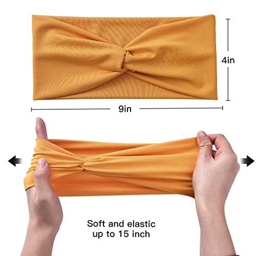 Yeshan 12 Pack Wide Twist Headbands for Women No slip Turban Headband Stretchy Criss Cross Head bands Yoga Workout Sport Hair bands Solid colors Bandana Headbands - Image 2