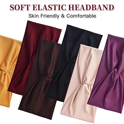 Yeshan 12 Pack Wide Twist Headbands for Women No slip Turban Headband Stretchy Criss Cross Head bands Yoga Workout Sport Hair bands Solid colors Bandana Headbands - Image 5