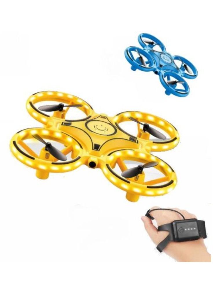 ACLIX 3-in-1 RC Induction Hand Watch Gesture Control Mini UFO Drone with LED Light Toys - Image 1