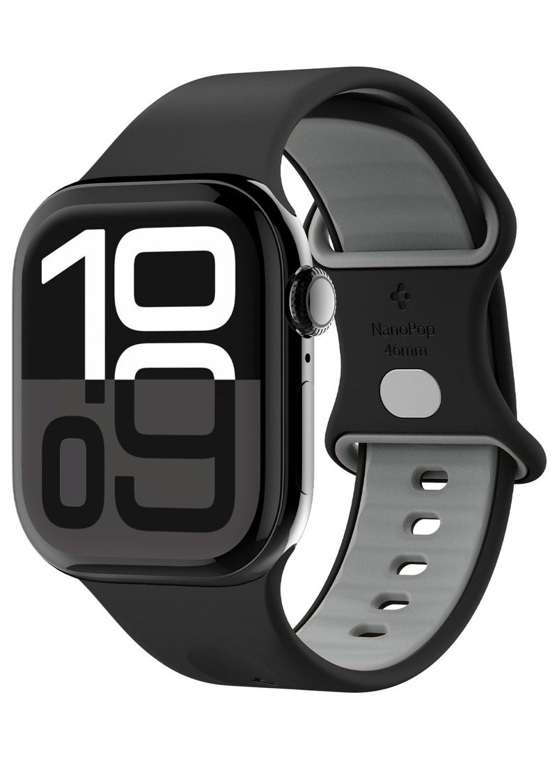 Spigen Nano Pop Apple Watch Band for Apple Watch Ultra 2/1 49mm, Series 10 46mm, 9/8/7 45mm, SE2/SE/6/5/4 44mm, 3/2/1 42mm Adjustable Loop Strap - Blackberry Sesame