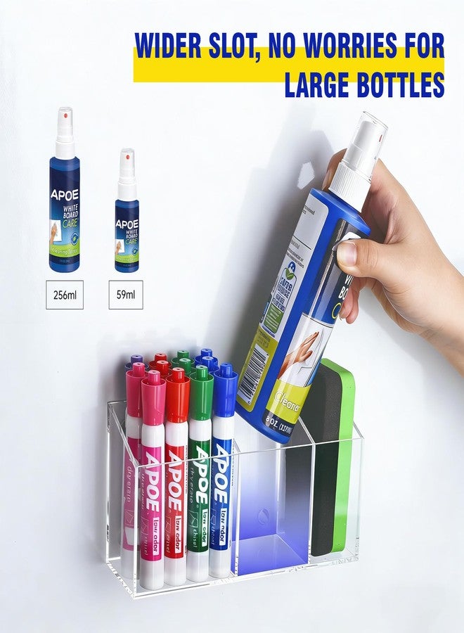 Banafich Magnetic Dry Erase Marker Holder for Whiteboard, Anti-slip Magnet Pen Holder for Fridge Refrigeator, Acrylic Pencil Holder for Classroom Teacher, Office Desk Accessories, Locker Organizer - Image 2