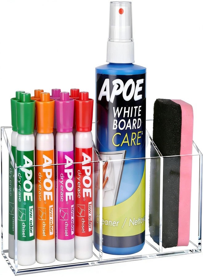 Banafich Magnetic Dry Erase Marker Holder for Whiteboard, Anti-slip Magnet Pen Holder for Fridge Refrigeator, Acrylic Pencil Holder for Classroom Teacher, Office Desk Accessories, Locker Organizer - Image 1