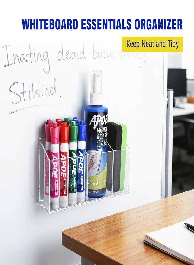 Banafich Magnetic Dry Erase Marker Holder for Whiteboard, Anti-slip Magnet Pen Holder for Fridge Refrigeator, Acrylic Pencil Holder for Classroom Teacher, Office Desk Accessories, Locker Organizer - Image 4