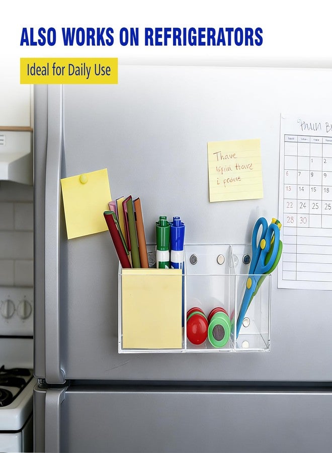 Banafich Magnetic Dry Erase Marker Holder for Whiteboard, Anti-slip Magnet Pen Holder for Fridge Refrigeator, Acrylic Pencil Holder for Classroom Teacher, Office Desk Accessories, Locker Organizer - Image 5