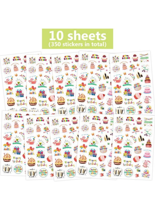 ceiba tree - Happy Birthday Stickers 10 Sheets 300 Pcs For Kids Party Home Classroom Decoration - Image 1