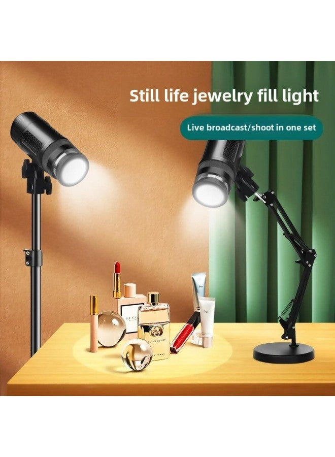 Jewelry Special Fill Light Live Studio Desktop Spotlight Photo Accessories Still Life Wenwan Jade Lighting Indoor Shooting-Light Source Color: 30W Three Color Spotlight Desktop Bracket (5 Color)  - Image 2