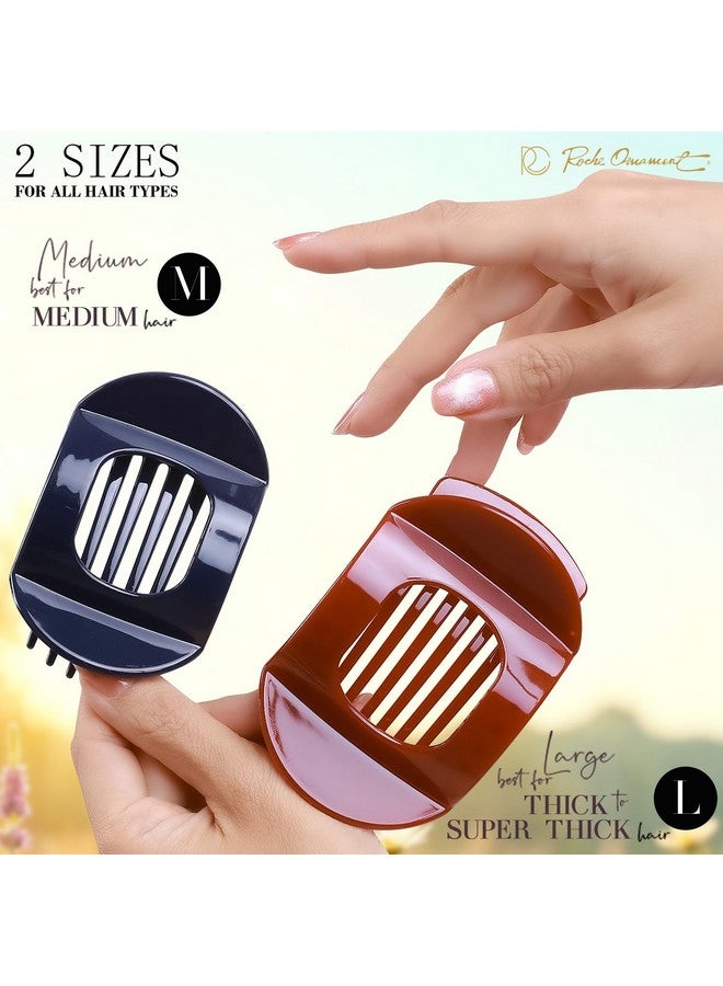 RC ROCHE ORNAMENT 6 Pcs Womens Square Strong Grip Secure Hold Inner Teeth Styling Plastic Comfortable Curve No Slip Beauty Accessory Girls Ladies Claw Clamp Clip, Large Classic Multicolor - Image 4