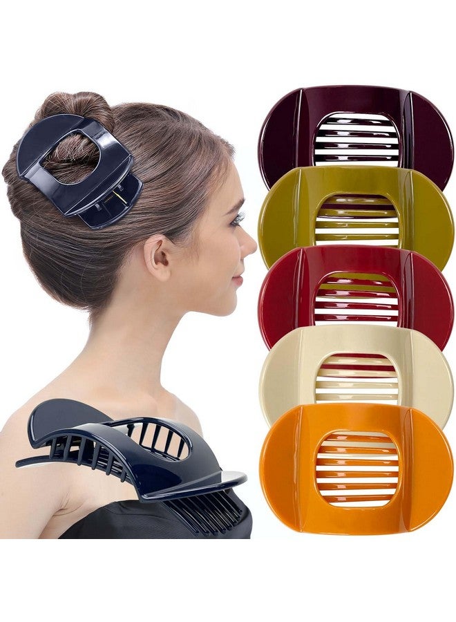 RC ROCHE ORNAMENT 6 Pcs Womens Square Strong Grip Secure Hold Inner Teeth Styling Plastic Comfortable Curve No Slip Beauty Accessory Girls Ladies Claw Clamp Clip, Large Classic Multicolor - Image 1