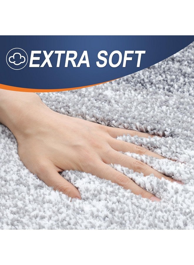 OLANLY Bathroom Rugs Sets 3 Piece, Soft Absorbent Microfiber Bath Mats and U-Shaped Contour Toilet Rug, Plush Shaggy Bath Mat Set for Bathroom (30"x20"+24"x16"+24"x20", Light Grey) - Image 3