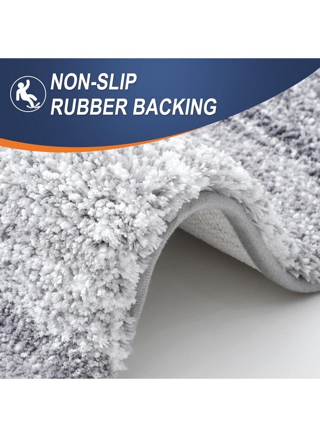 OLANLY Bathroom Rugs Sets 3 Piece, Soft Absorbent Microfiber Bath Mats and U-Shaped Contour Toilet Rug, Plush Shaggy Bath Mat Set for Bathroom (30"x20"+24"x16"+24"x20", Light Grey) - Image 5