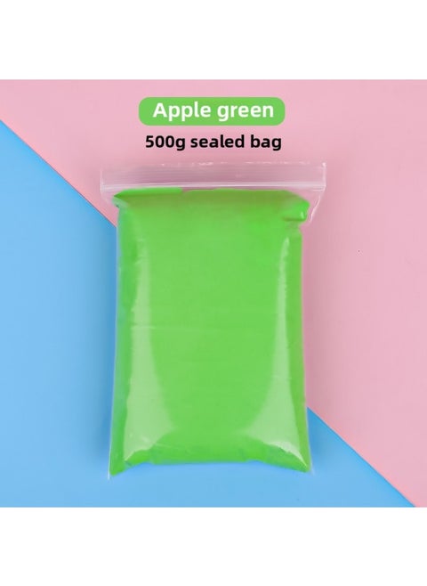 24 Color Ultra Light Clay 500g Bubble Space Mud Children's Plasticine Carney Color Mud Suit Clay Large Package-Color:For Apple Green