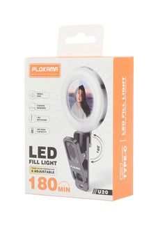 التخطيط بطارية U20 LED بقدرة 200 مللي أمبير في الساعة، 3 درجات حرارة ألوان و6 ألوان RGB قابلة للتعديل، شحن USB من النوع C، يدوم حتى 180 دقيقة، إضاءة مدمجة ومتعددة الاستخدامات للتصوير الفوتوغرافي ومقاطع الفيديو والمبدعين - أسود  - Image 1