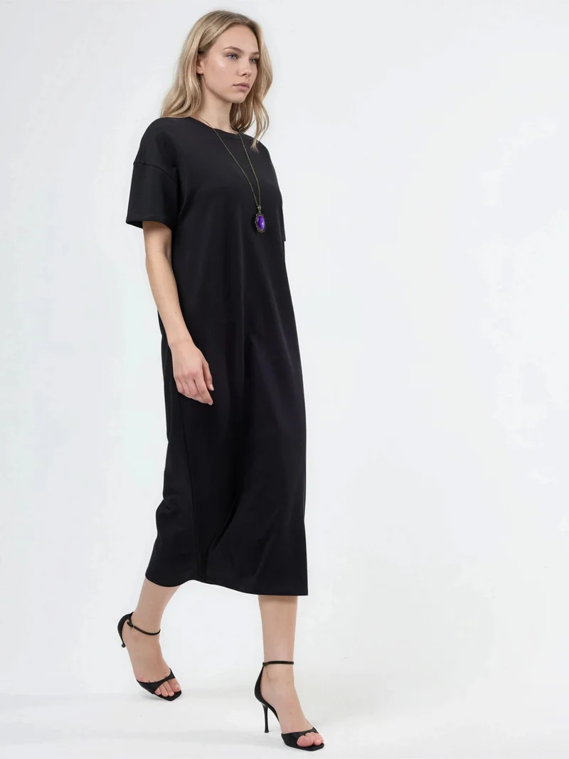 بوسيم BUSEM Crew Neck Midi T-Shirt Dress
