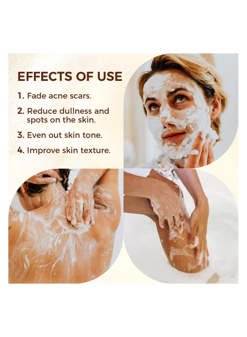 OUKEYA Turmeric Soap, Kojic Acid Dark Stain Remover Soap Turmeric Bar with Vitamin C, E, Retinol, Collagen and Shea Butter with Hyaluronic Acid, Soap for Men and Women - Image 3