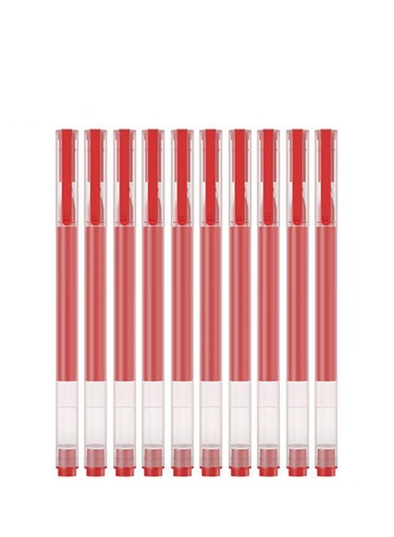 Xiaomi High-Capacity Gel Pens, 10 Pack, Simple Design, Smooth Writing, Red - Image 5