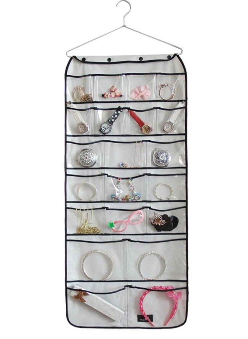 42-Pockets Hanging Closet Dual-Sided Organizer White - Image 3
