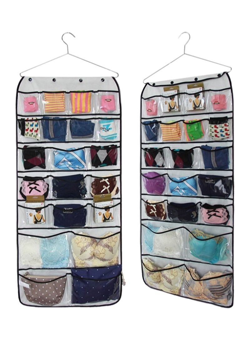 42-Pockets Hanging Closet Dual-Sided Organizer White - Image 1