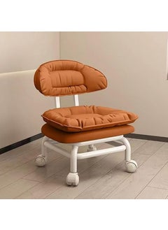 RELEMTRA RELEMTRA Breathable and Comfortable Rolling Low Stool with Universal Wheel Outdoor Camping Leisure Camping Chair Kid Bench Backrest Chair Living Room Brown 