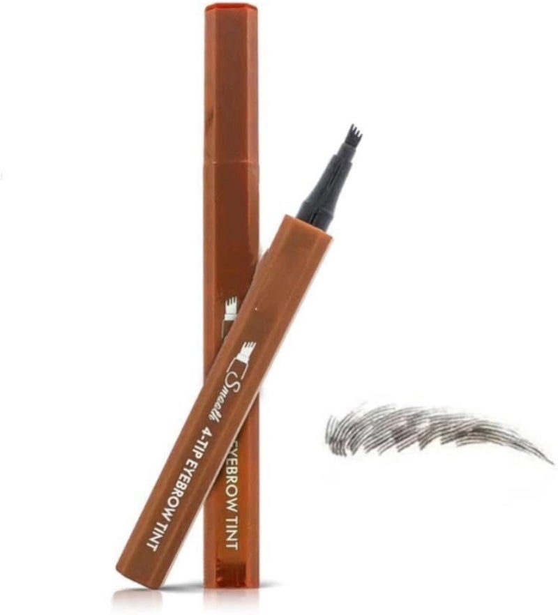 Liquid Eyebrow Pen, Waterproof Microblading Eyebrow Pencil with a Micro-Fork Tip Applicator, Creates Natural Looking Brows Effortlessly-DARK BROWN