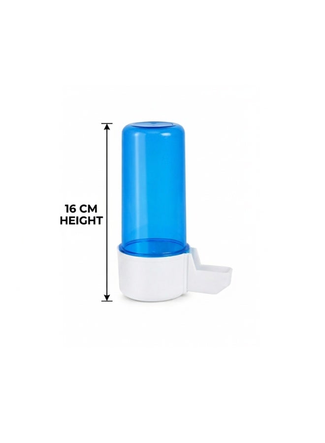 Maker Jumbo 350ml Bird Water Drinker and Feeder - Automatic Gravity Dispenser for Finches and Canaries - Blue - Image 2