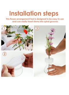 Excefore 3Pcs Spiral Ikebana Stem Holder, Reusable Silicone Flower Stem Holder, DIY Bouquet Twister Floral Arrangement Holder for Vases, 8x3.2cm (Combined Model)  - Image 5